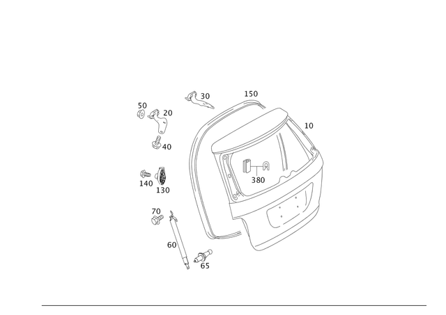 2635 - Rear-End Door: Hexalobular Screw for Mercedes-Benz: GL320, GL550, ML320, ML350, ML450, ML500, ML550, ML63 AMG Image image