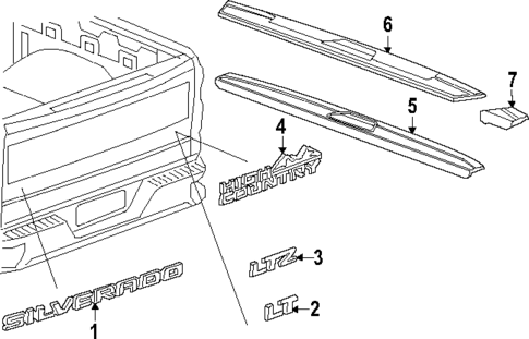 Exterior Trim - Pick UP Box for 2022 Chevrolet Silverado 3500 HD #3