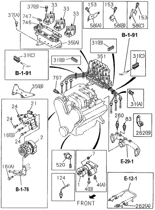 Ignition - Generator  - Starter (1) for 1995 Honda Passport #0