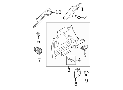 Interior Trim - Quarter Panels for 2007 Ford Edge #0