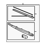 76740SCVA01ZA - Body: 2003-2011 Honda Element - Arm &amp; Blade Rear Windshield Wiper *NH72* (Black Gloss 30) for Honda: Element Image