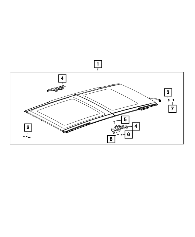 7XD76LXHAA - Body Sheet Metal Except Doors: Complete Sunroof for Mopar Image