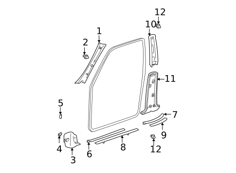 Interior Trim - Pillars for 2005 Toyota RAV4 #0