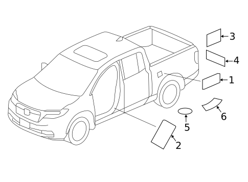 Labels for 2023 Honda Ridgeline #0