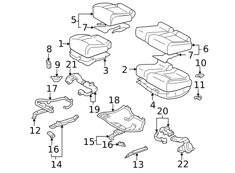 Rear Seat Components for 2004 Lexus LS430 #2