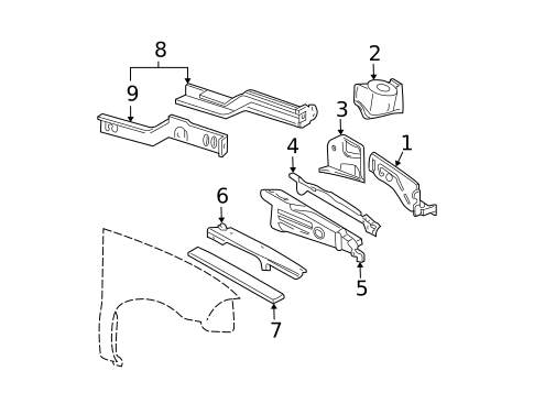 Structural Components & Rails for 2005 Ford Freestar #0