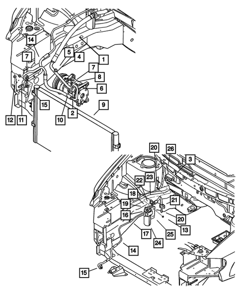 Air Conditioner and Heater Plumbing for 2006 Chrysler Town & Country #0