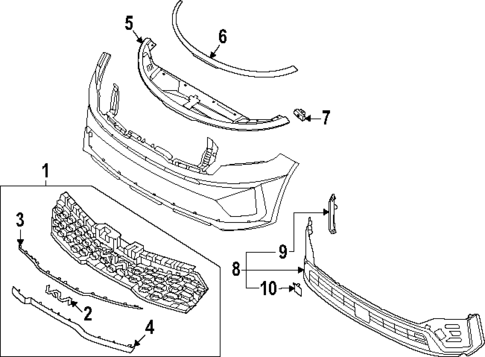 Grille & Components for 2024 Kia Sorento #0