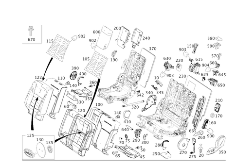 Folding Rear Backrest for 2014 Mercedes-Benz GL550 #0