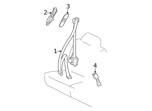 Front Seat Belts for 2001 Toyota Avalon #1