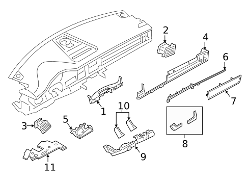 Instrument Panel Components for 2018 Porsche Panamera #1