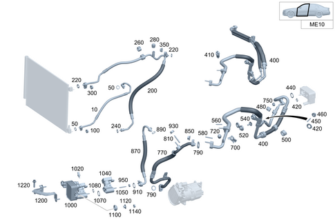 Refrigerant Line Routing for 2025 Mercedes-Benz S580e #0