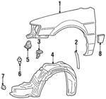 5380116430 - Body: Fender for Toyota: Tercel Image