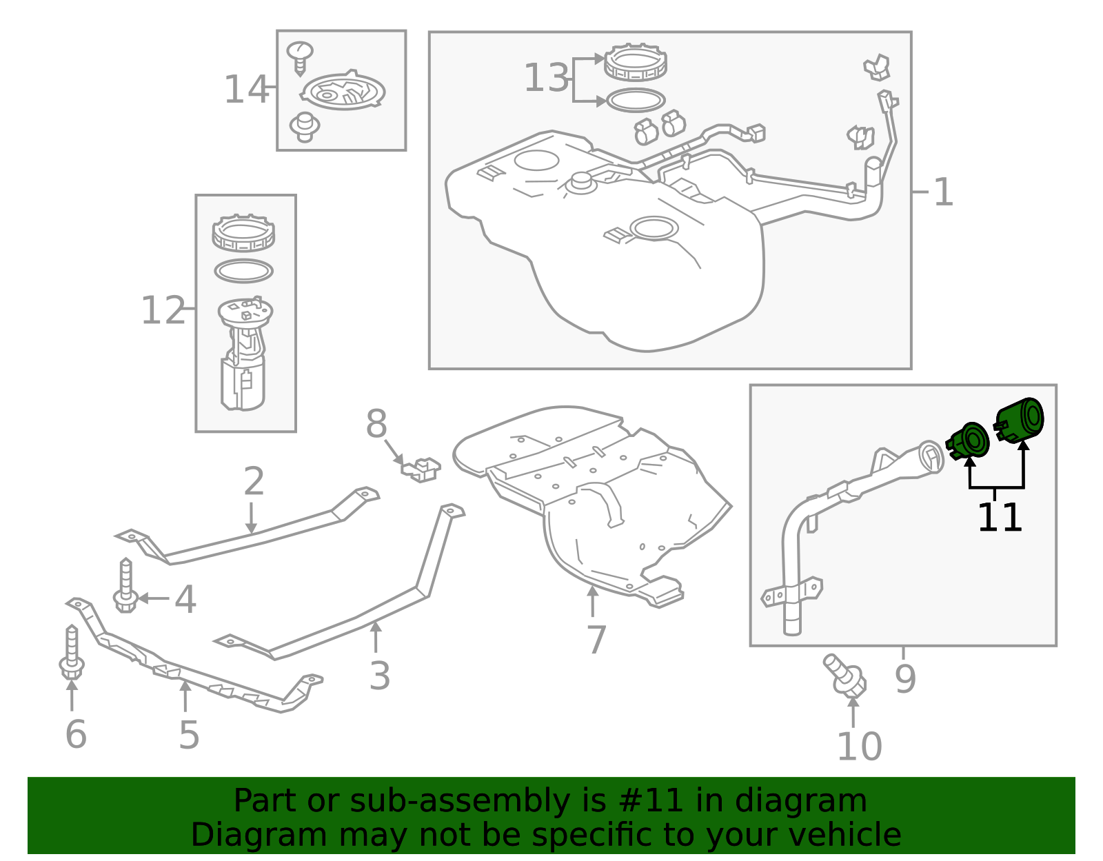 17060-TG7-A10 - Shutter Set Fuel (Cap Less) - 2019-2021 Honda