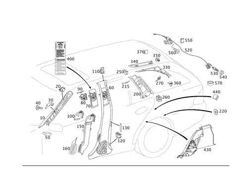 Paneling for a, B, C and D-Pillars for 2003 Mercedes-Benz E320 #0