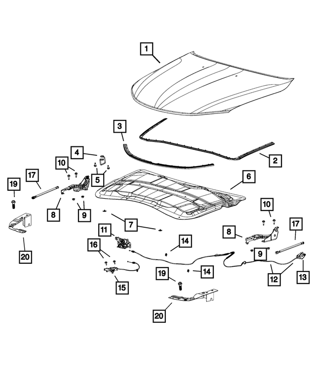 68154171AA - Body Sheet Metal Except Doors: Hood Latch Striker for Mopar Image image