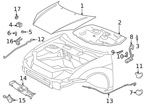 Hood & Components for 2003 Ford Focus #0
