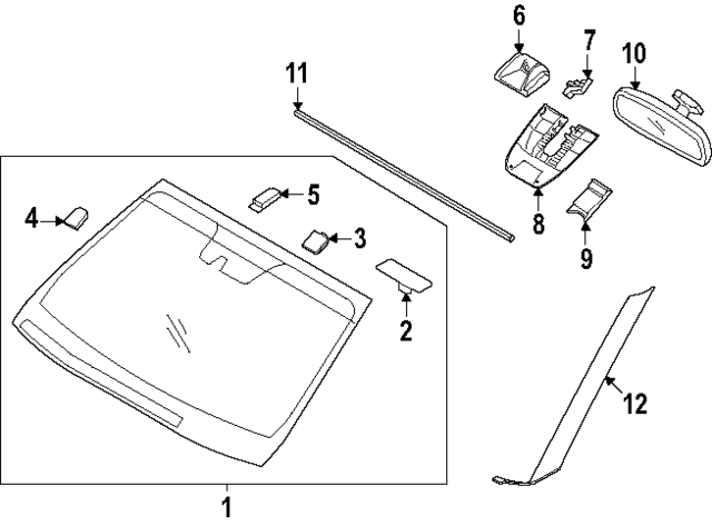 96030P6000 - : Interior Rear View Mirror Cover for Hyundai Image