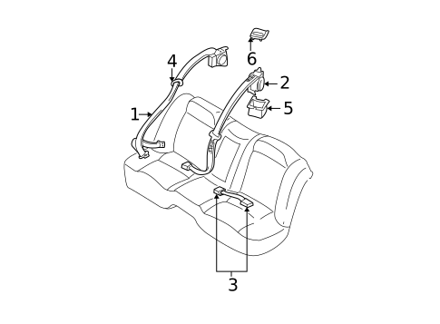 Rear Seat Belts for 2001 Nissan Maxima #0
