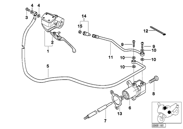 21522333440 - : Clutch Cable, Input/Output Cylinder for BMW-Motorrad Image
