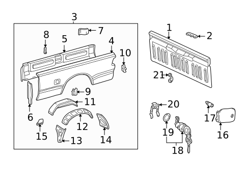 Front & Side Panels for 2000 Toyota Tundra #0