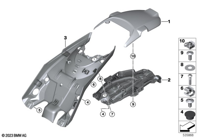46625B36940 - Frame and Mounting Parts: Rear Wheel Cover - Rohteil/blank for BMW-Motorrad Image
