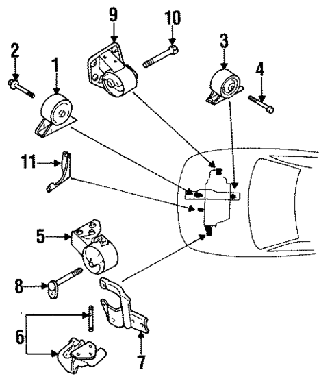 Engine Mounting for 1993 Mitsubishi Mirage #0