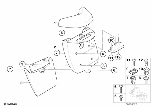Rear Wheel Cover, License Plate Bracket for 2005 BMW-Motorrad F 650 CS #0