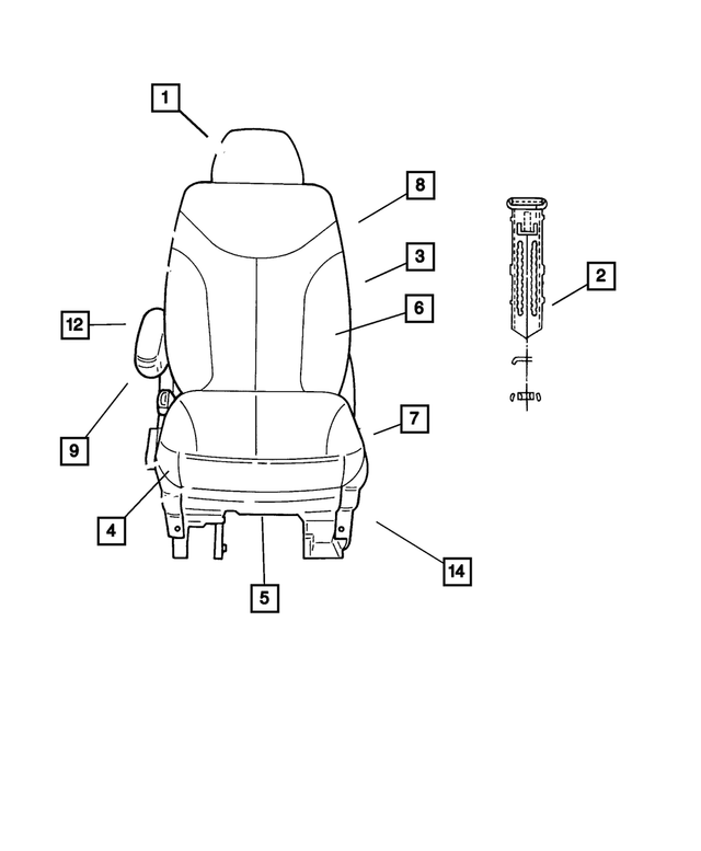 1HU571DVAA - Interior Trim: Headrest Sleeve, Locking for Mopar Image