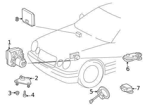 ABS Components for 2000 Mercedes-Benz CLK 320 #0