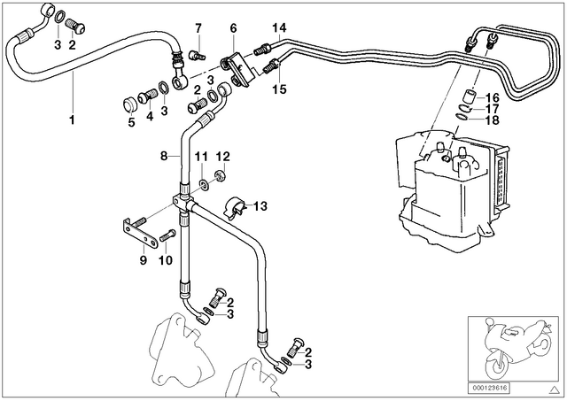 34327677198 - Brakes: Stahlflex Brake Hose -  for BMW-Motorrad Image