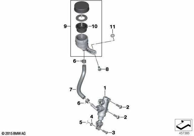 34318522398 - Brakes: Rear Brake Master Cylinder -  for BMW-Motorrad Image