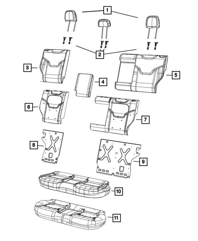 5VE19SA5AA - Interior Trim: Second Row Headrest, Outboard for Mopar Image