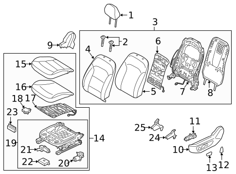 Driver Seat Components for 2020 Hyundai Elantra #1