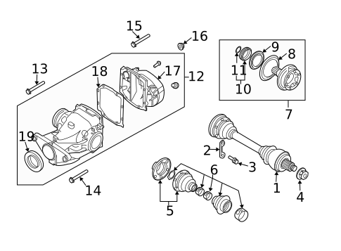 Axle & Differential for 2006 BMW 750Li #0