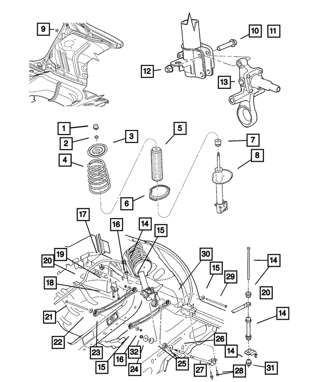 « 4656475AE –  : Suspension Arrière Jambe, Côté Gauche pour Mopar Image »