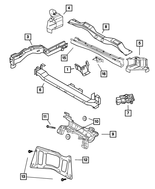4860530AB - Frames and Bumpers: Front Side Rail To Sill Reinforcement, Right for Mopar Image image
