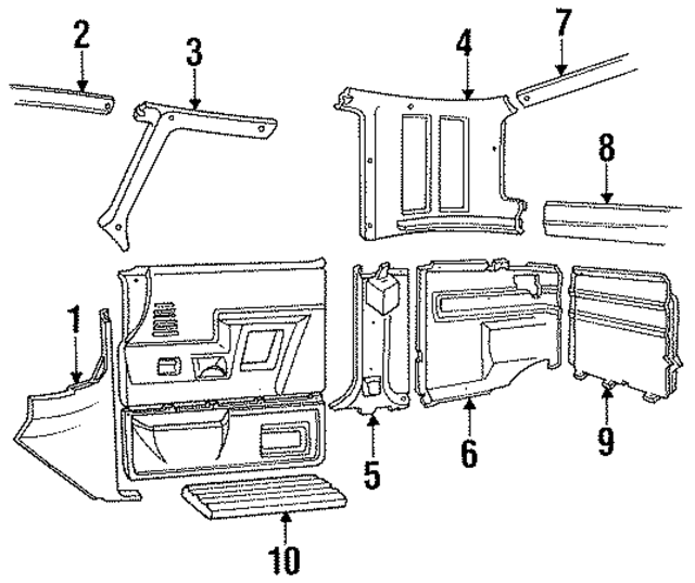 F4TZ1502344AAK - Body: Cowl Kick Panel for Ford: Bronco, F-150, F-250, F-250 HD, F-350, F-Super Duty Image