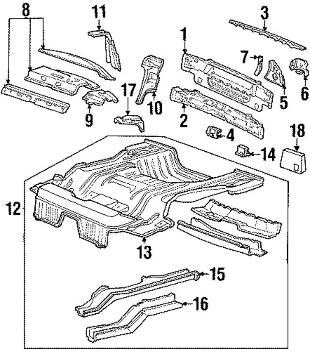 F5RZ5440320A - Body: Rear Body Panel for Ford Image