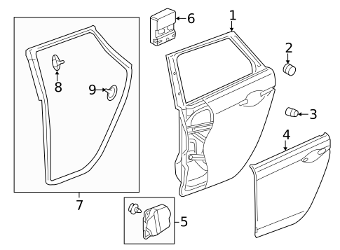 Door & Components for 2014 Acura TSX #2