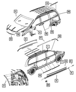 ZW511V6AA - : Sliding Door Molding, Left for Chrysler: Town &amp; Country | Dodge: Grand Caravan Image
