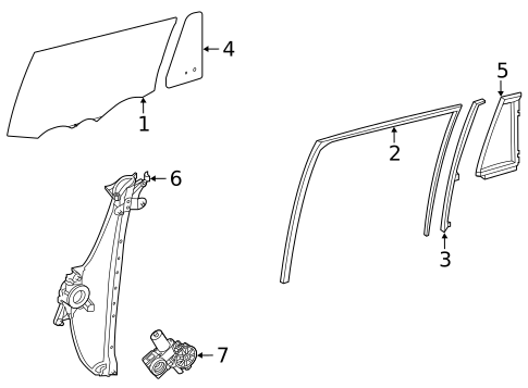 Glass - Rear Door for 2022 Toyota Highlander #0