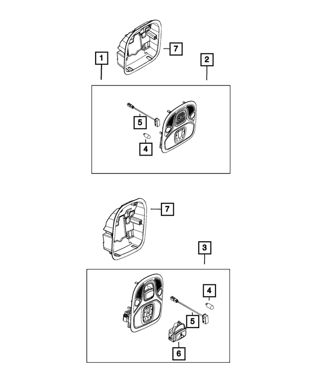 6AP47MS7AA - Interior Trim: Overhead Console for Mopar Image