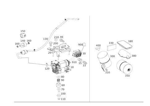Compressor, Pressure Reservoir and Valve Unit for 2019 Mercedes-Benz GLE43 AMG #0