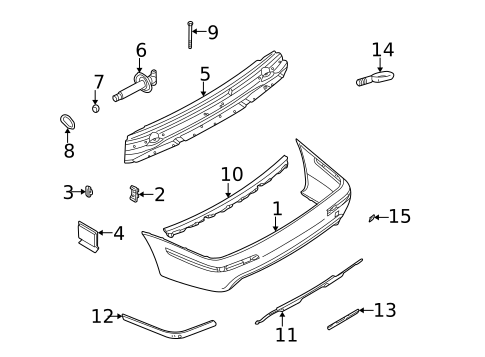 Bumper & Components - Rear for 2003 BMW M5 #0
