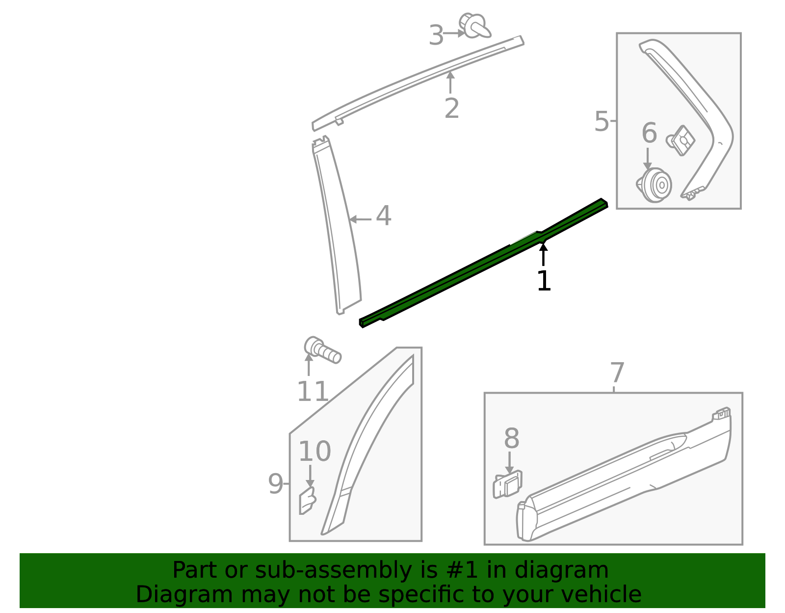 2023-2025 Honda Pilot Belt Molding 72950-T90-A01 | OEM Parts Online