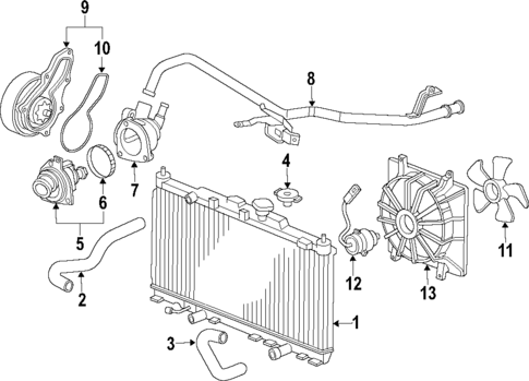 Radiator & Components for 2008 Honda Element #1