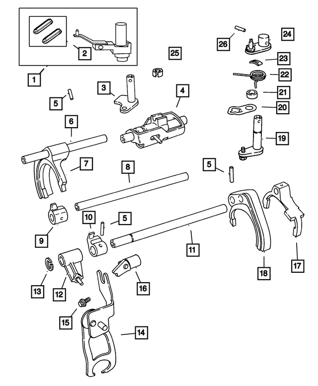 5014465AA - NVG Manual Transaxle 5 Speed: Gearshift Lever Package for Mopar Image