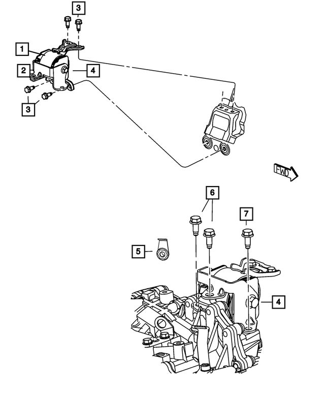 5105465AG - 2.0L Gas; Engine: Transmission Mount Bracket for Mopar Image