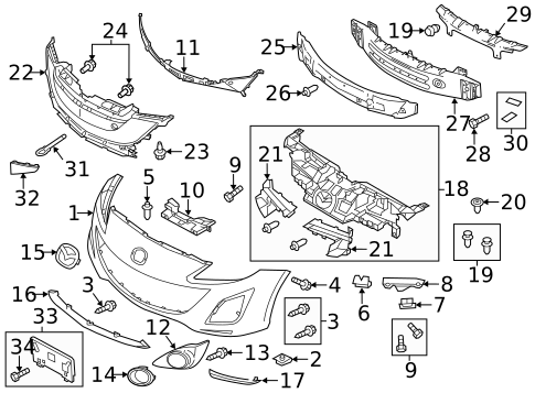 Bumper & Components - Front for 2012 Mazda 3 #0